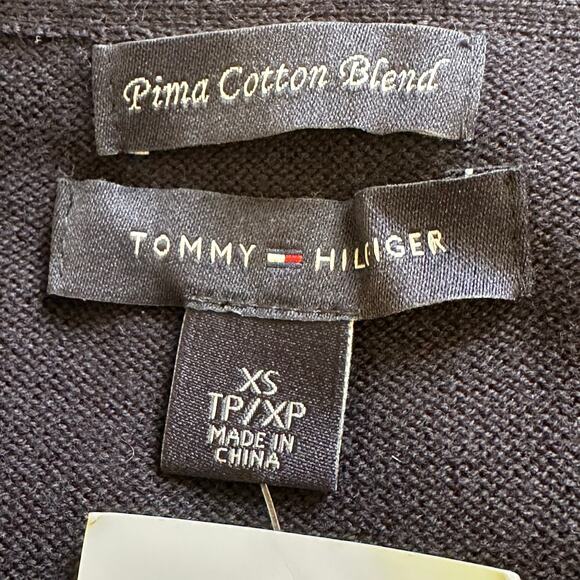 Tommy Hilfiger 100% Pima Cotton Argyle Blu and Pink V-Neck Sweater Sz XS NWT - Picture 3 of 11